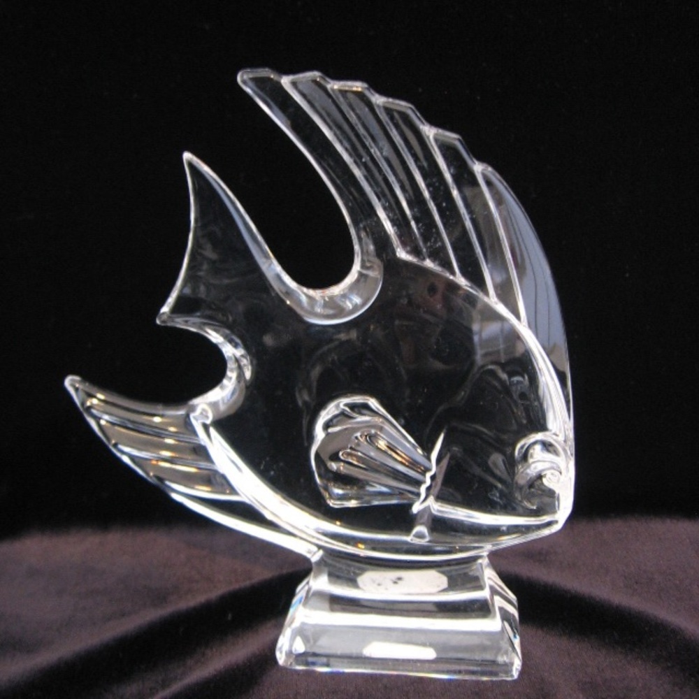 Vintage J.G. Durand Crystal Poisson Paperweight